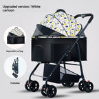 Pet Stroller For Dogs And Cats Portable Detachable Cage With Folding Design For Outdoor Potty Breaks