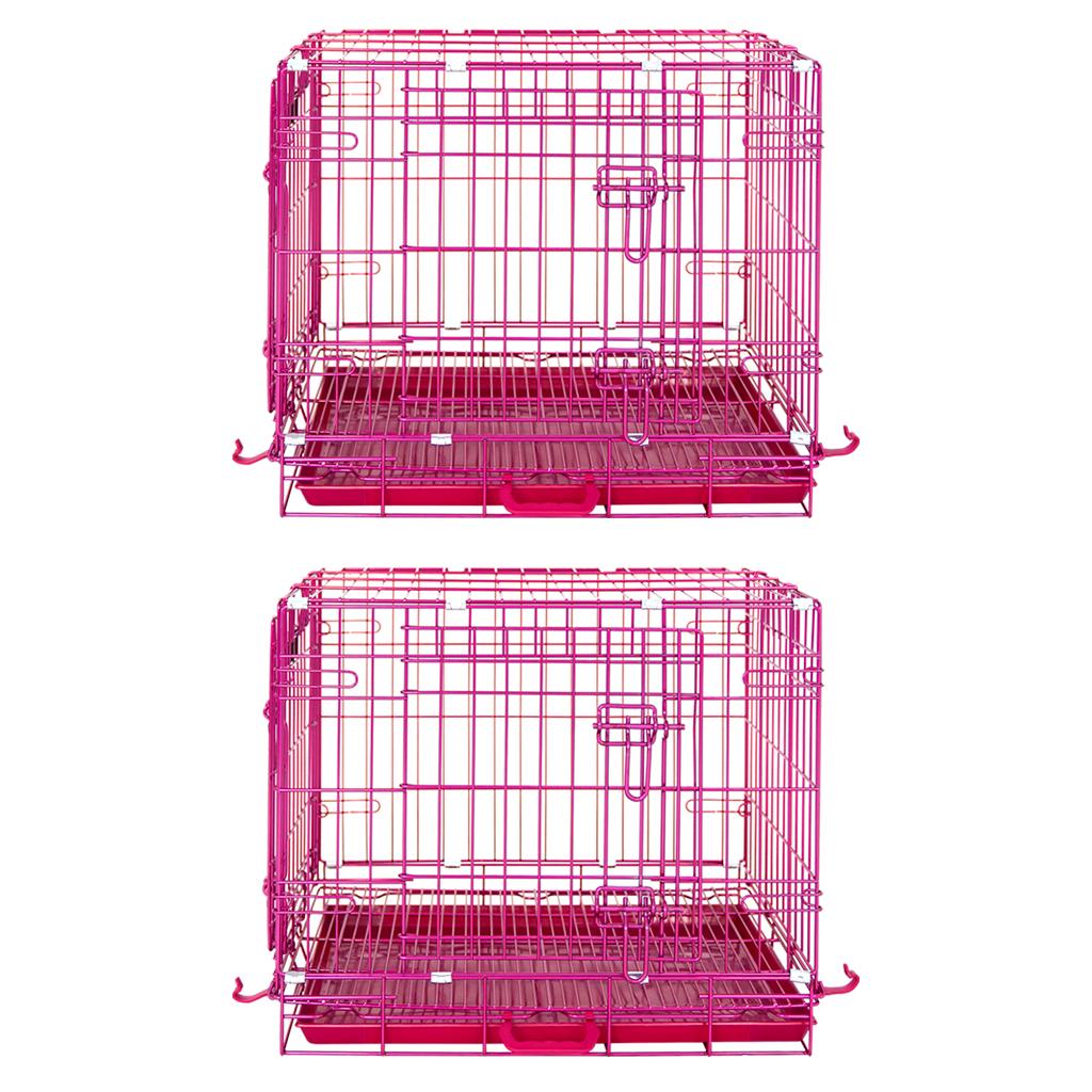24-42" Pink Wire Dog Crate RED24-42