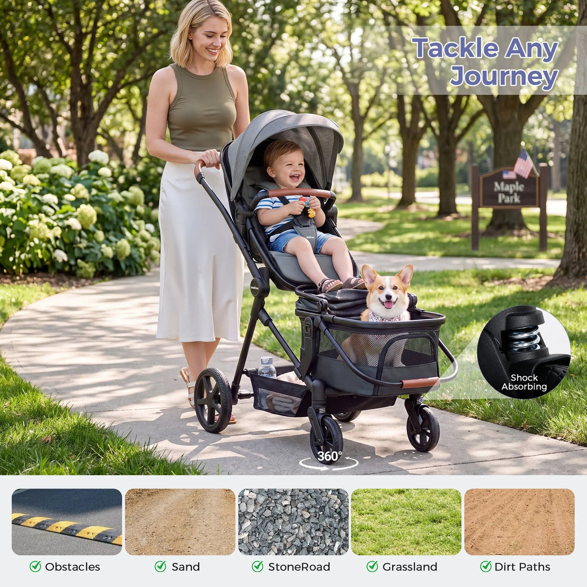 Momfann Wagon Stroller for Baby and Pet