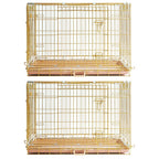 24-42" Copper Gold Wire Dog Crate GLD24/30/36/42