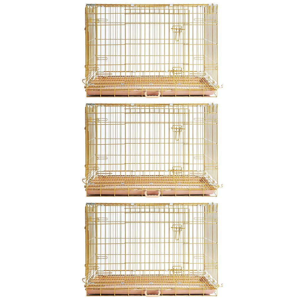 24-42" Copper Gold Wire Dog Crate GLD24/30/36/42
