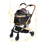 Pet Stroller for Dogs and Cats, 2-in-1 Detachable Foldable Design