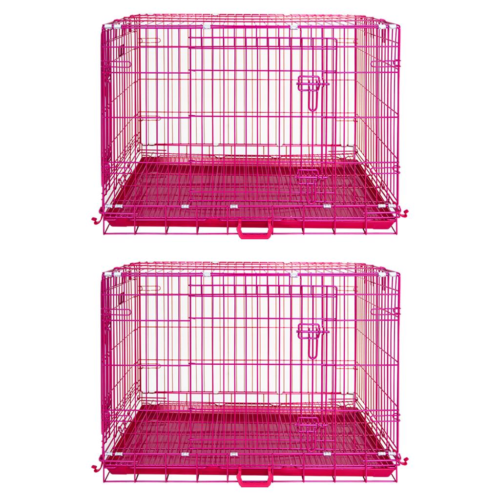 24-42" Pink Wire Dog Crate RED24-42