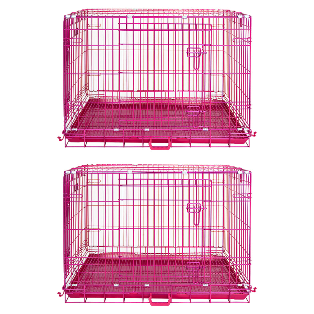 24-42" Pink Wire Dog Crate RED24-42