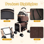 Double Pet Stroller for Dogs and Cats