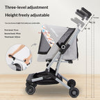 Ultra-lightweight Pet Stroller For Cats And Dogs All-in-one Foldable For Compact Storage Spacious With Adjustable Handle Heights
