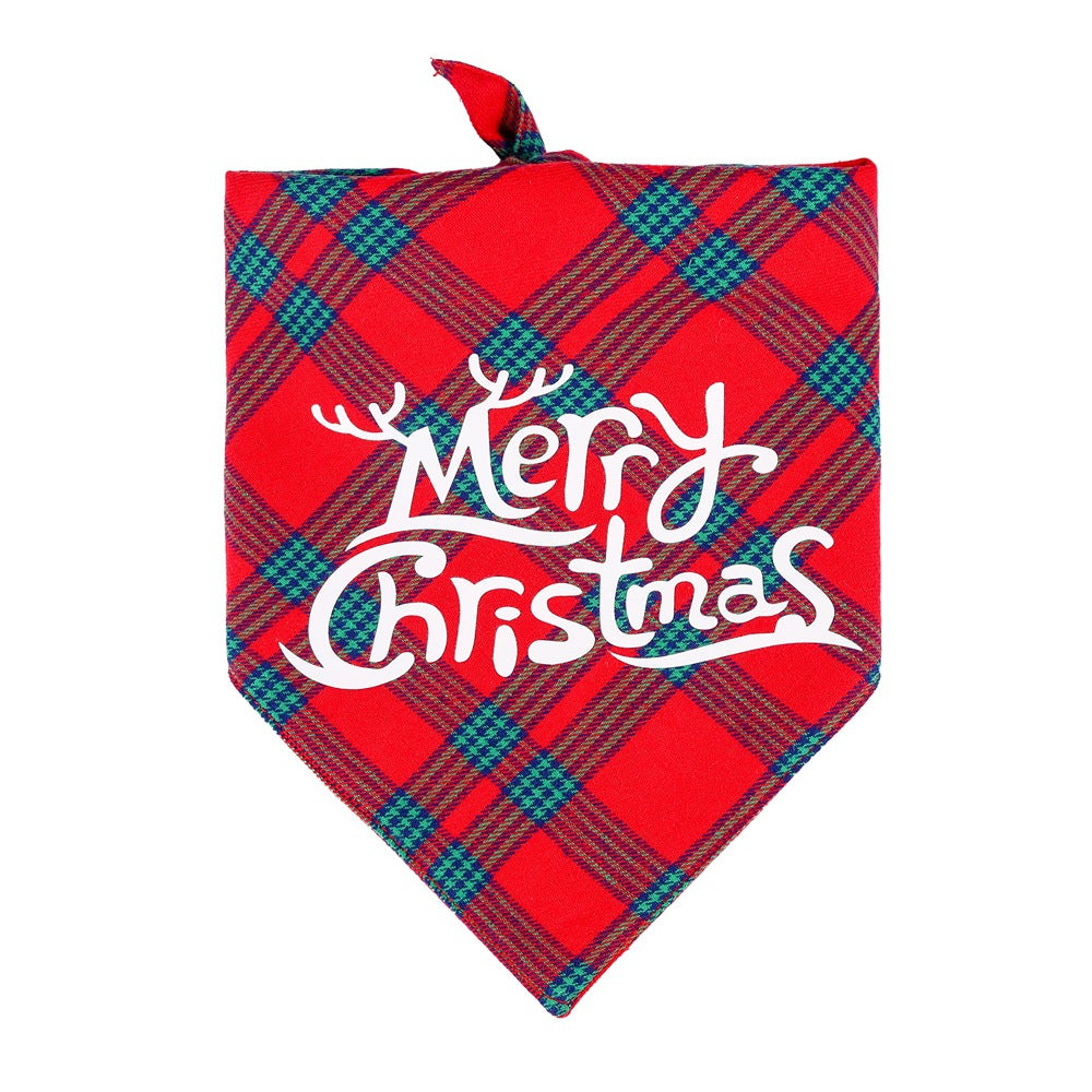 Stylish Christmas Dogs Bib Saliva Towel Pet Collar Scarf For Cat Dog Xams Decor Best Price
