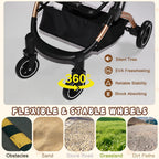 Pet Stroller for Dogs and Cats, 2-in-1 Detachable Foldable Design