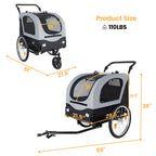 2-in-1 Bike Trailer & Pet Stroller for Dogs up to 110lbs