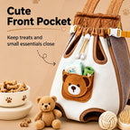 Cute Bear Pet Front Carrier Backpack, Hands Free Chest Carry Bag For Small Dogs Cats, Breathable Legs Out Design Adjustable Secure Buckles For Daily Walking Travel