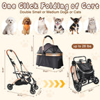 Pet Stroller for Dogs and Cats, 2-in-1 Detachable Foldable Design