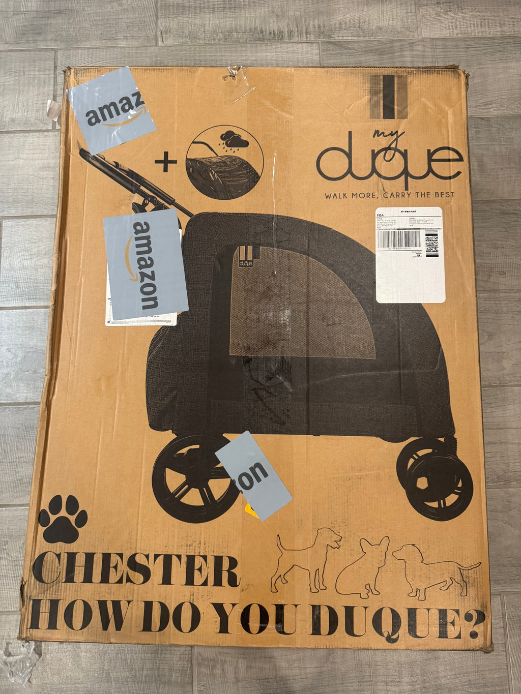 XXL Wide Pet Stroller Chester - Large Dog Buggy, pet Buggy, Spacious, Travel pet Pushchair, pet pram, Folding, incl. raincover, cupholder, La