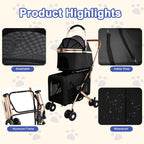 Double Pet Stroller for Dogs and Cats