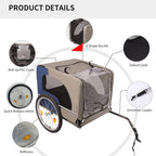 Tangkula Dog Bike Trailer Breathable Mesh Dog Cart with 3 Entrances Safety Flag 8 Reflectors