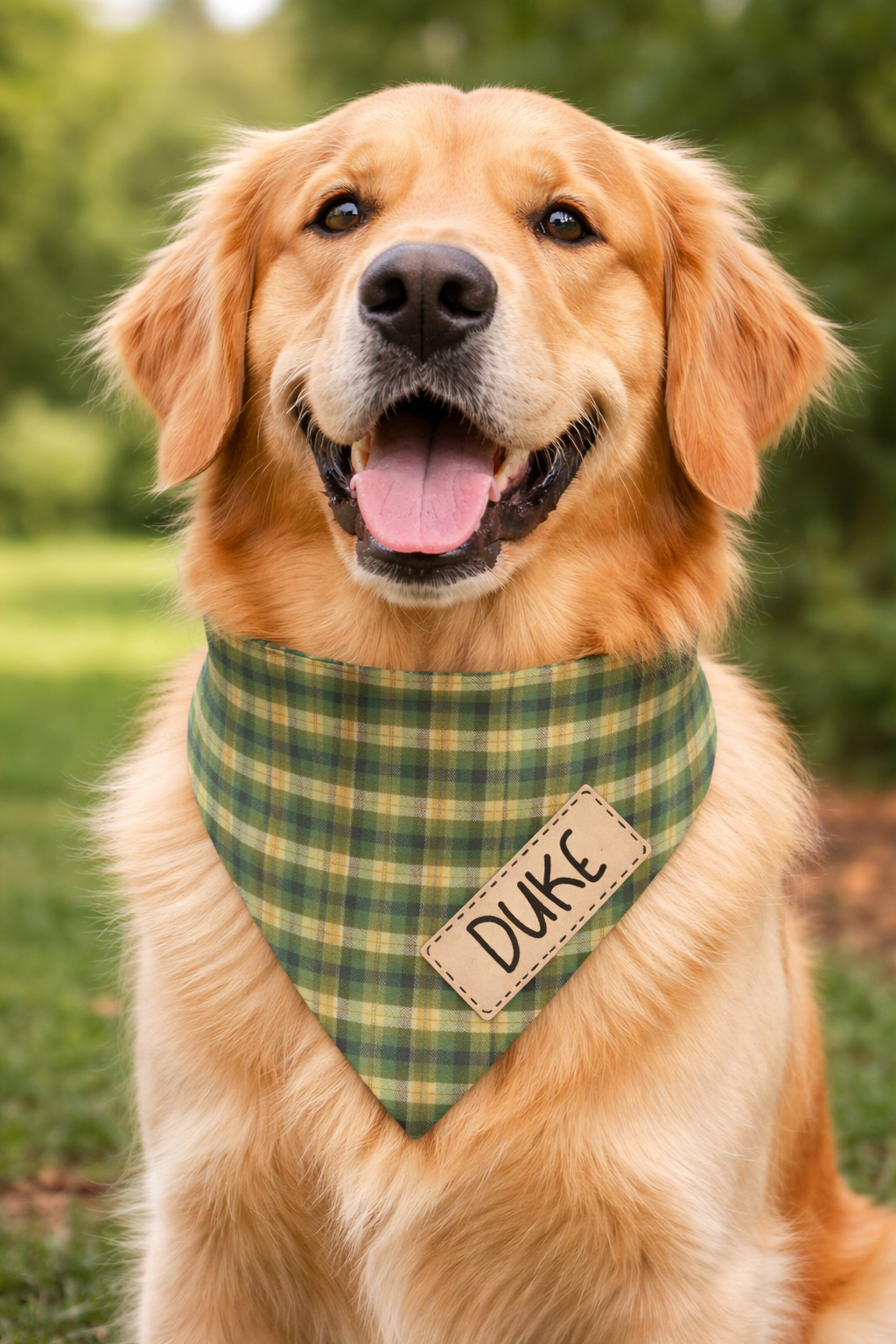 Personalized Dog Bandanas - Plaid Theme Designs