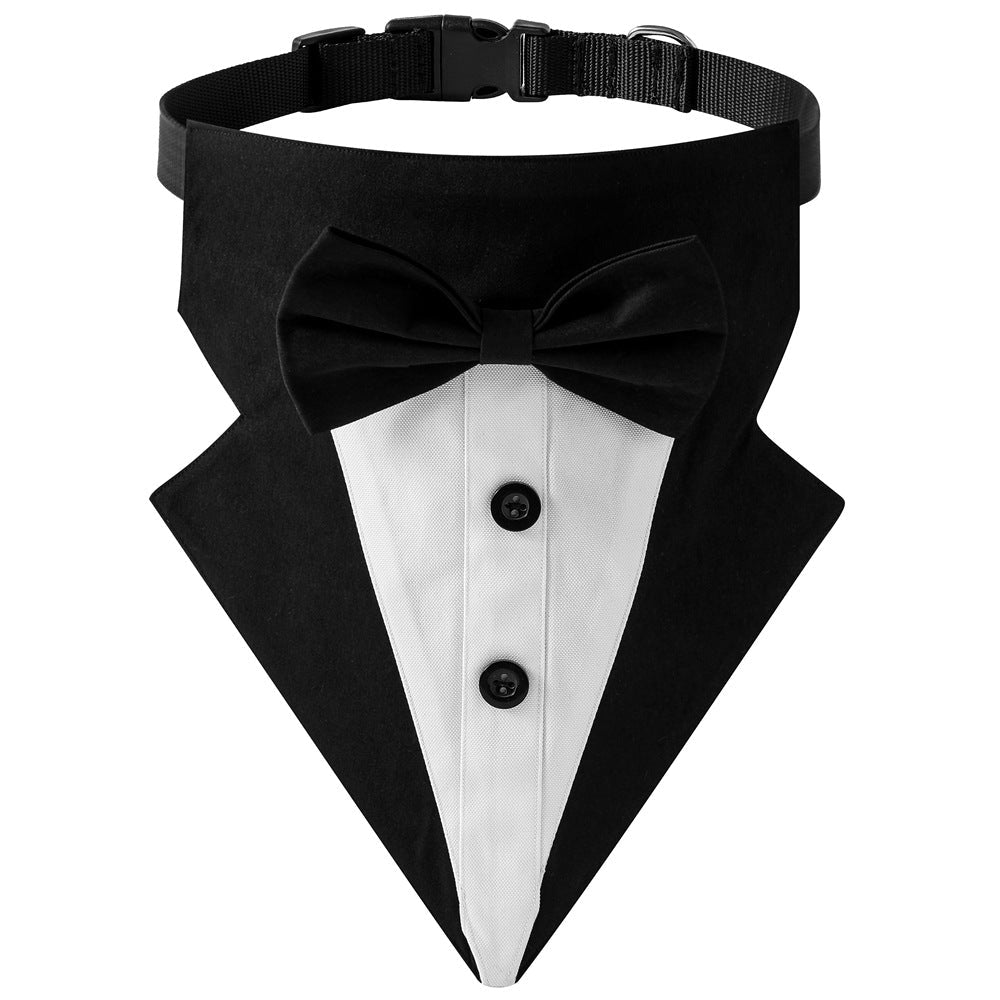 Black and White Dog Tuxedo Bandana Collar