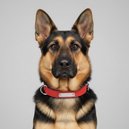 Dual D-Ring PU Leather Dog Collar with Nameplate