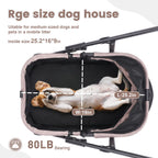 Foldable Dog Stroller Portable Dog Buggy 4 Wheel Pet Stroller Pushchair Travel Carriage Stroller Cart with Fashion  bag