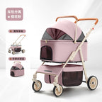 3-in-1 Pet Stroller for Cats & Dogs Detachable Carrier  Storage Basket One-Hand Fold & 4-Wheel Brakes  cat carrier dog carrier