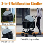 3-in-1 Pet Dog Stroller Dog Wagon with Removable Carrier Cat Stroller for Medium Dogs Up to 55lbs  dog carrier dog backpack