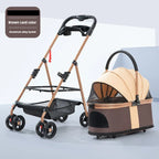 3 in 1 Folding Pet Stroller Detachable Carrier Easy Lock Canopy 30lbs for Medium Dogs Small Dogs Cats