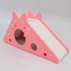 Assembled Hamster Slide Toy Guinea Pig Golden Bear Wooden Colorful Hamster House Small Pets Cage Toys Hamster Accessories