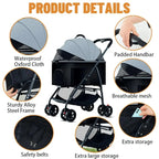 3-in-1 Pet Dog Stroller Dog Wagon with Removable Carrier Cat Stroller for Medium Dogs Up to 55lbs  dog carrier dog backpack