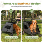 Pet Stroller for Large Dogs,Up to 66lbs Pet Pram Adjustable Handle, Folding Dog Buggy, XXL Storage Double Pet Pram for Cats