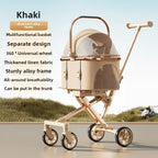 3 in 1 Pet Stroller for 20LBS Dogs Cats with Detachable Carrier Foldable Pet Travel Carrier for Car Seat Hand Carry Safe Outings