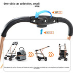 3 in 1 Folding Pet Stroller Detachable Carrier Easy Lock Canopy 30lbs for Medium Dogs Small Dogs Cats