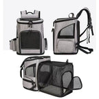 Pet Carrier Backpack Expandable for Cats Dogs Under 18 LB | Breathable Mesh Cat Backpack Carrier Bag | Foldable Dog Backpack