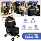 Double Pet Stroller for Dogs and Cats