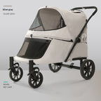 Foldable Covered Pet Stroller With Ramp For Senior Cats And Small Dogs With Mobility Issues