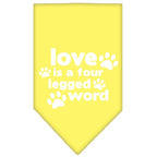 Pet and Dog Bandana Screen Printed, "Love Is A Four Legged Word"