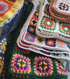 3-in-1 Crochet Granny Square Bandana – Handmade Headband, Pet Collar &Mom Neck Scarf | Colorful Boho Accessory | Retro Crochet Gift