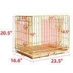 24-42" Copper Gold Wire Dog Crate GLD24/30/36/42