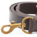 Jeffers Flat Leather Dog Leash with Hand Strap Handle, 6 Feet Long