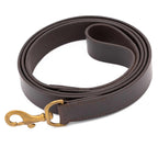 Jeffers Flat Leather Dog Leash with Hand Strap Handle, 6 Feet Long