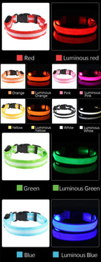 LED Dog Collar | Nylon Light-Up Safety Collar with Reflective Glow and 3 Flashing Modes