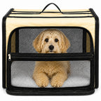 Pet Life ® 'Capacious' Dual-Sided Expandable Spacious Wire Folding Collapsible Lightweight Pet Dog Crate Carrier House