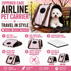 Pet Life ® Paw Patterned Airline Approved Zippered Folding Collapsible Travel Pet Dog Carrier