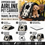Pet Life ® Paw Patterned Airline Approved Zippered Folding Collapsible Travel Pet Dog Carrier