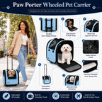 Pet Life ® 'Pawdon Me '  Wheeled Airline Approved Travel Collapsible Pet Dog Carrier