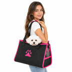 Pet Life ® 'Posh Paw' Elegant Leatherette Designer Fashion Travel Pet Dog Carrier Tote