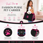 Pet Life ® 'Posh Paw' Elegant Leatherette Designer Fashion Travel Pet Dog Carrier Tote