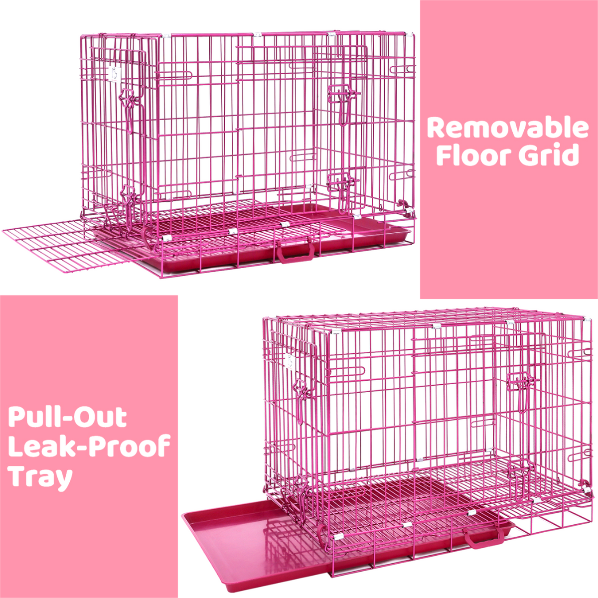 24-42" Pink Wire Dog Crate RED24-42