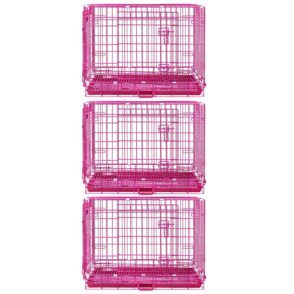 24-42" Pink Wire Dog Crate RED24-42